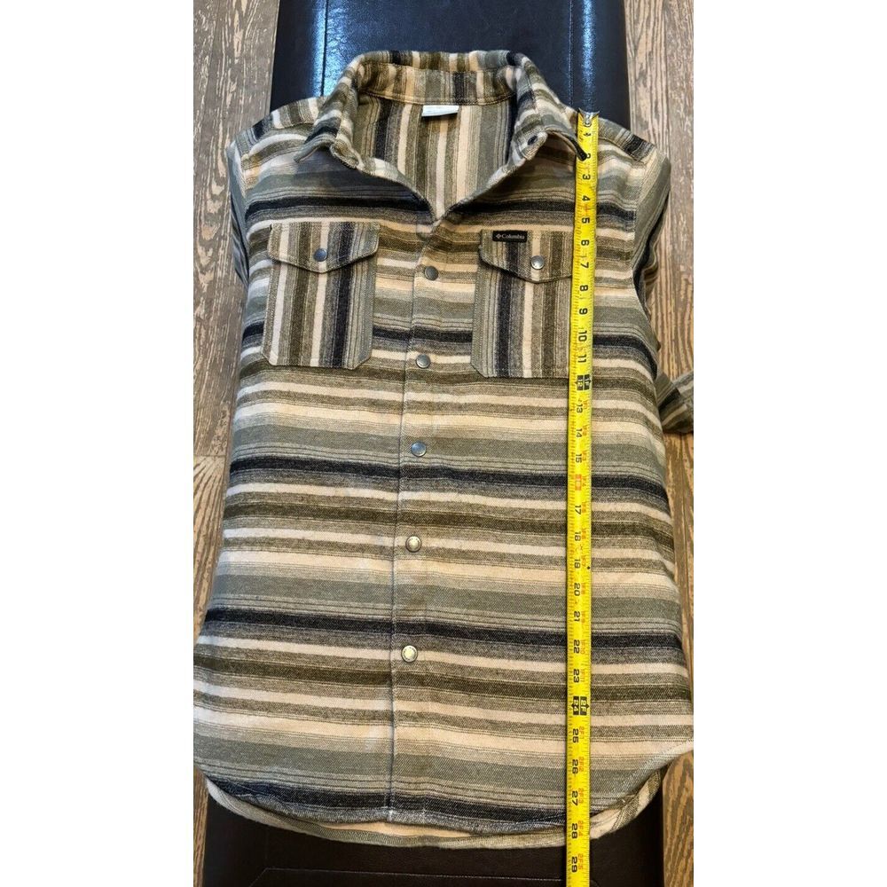 Columbia Men's Flannel Long‎ Sleeve Sz M Heavy Snap Down Stripped Pockets - Picture 7 of 7